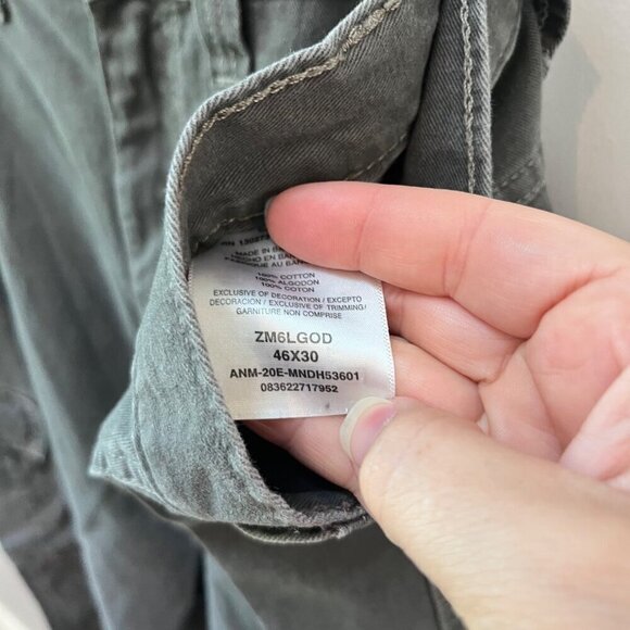 Wrangler Authentics Mens Cargo Pants 46x30 Cotton Gray - Picture 3 of 4